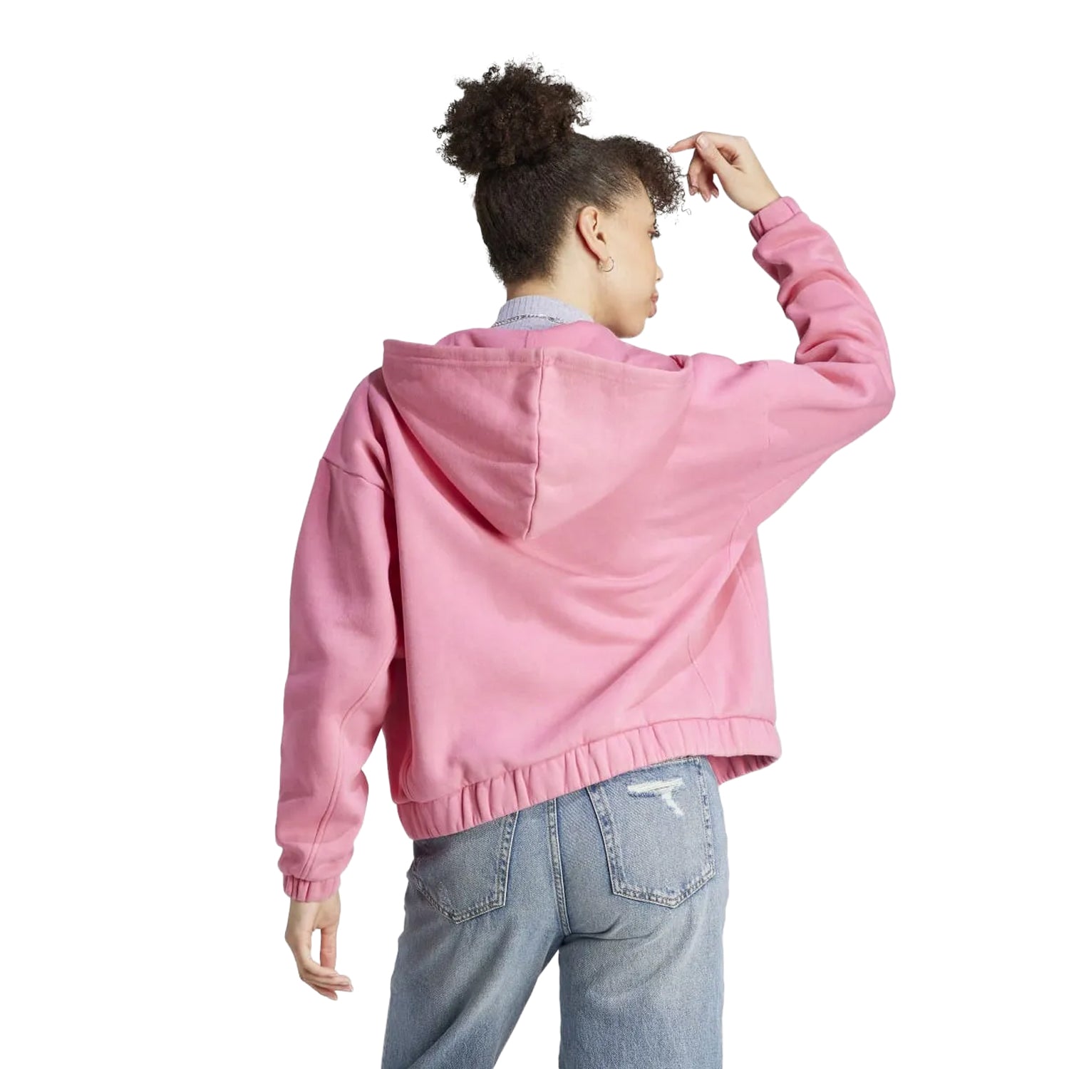 Pink - Back - Adidas Womens-Ladies All SZN Washed Fleece Track Top