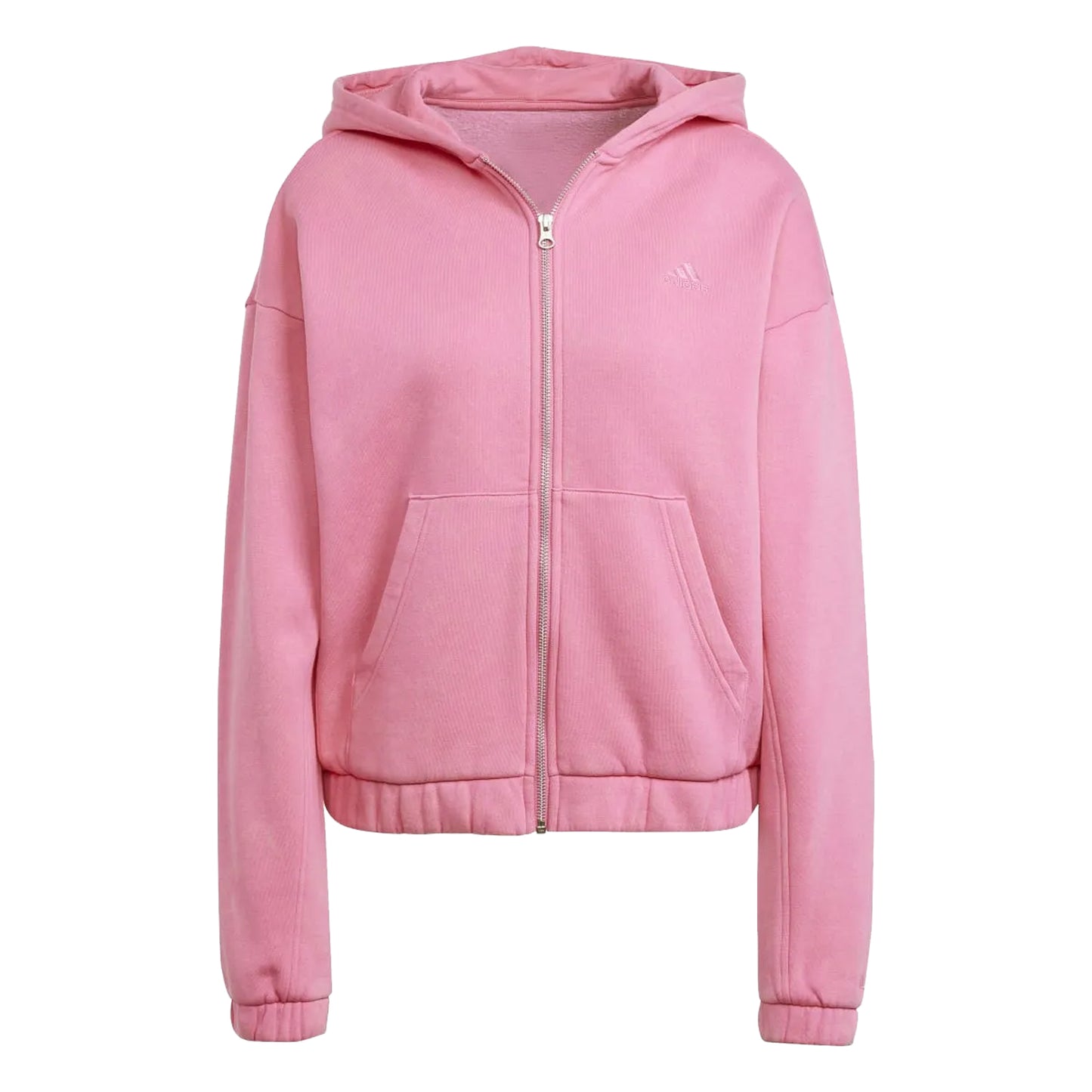 Pink - Front - Adidas Womens-Ladies All SZN Washed Fleece Track Top