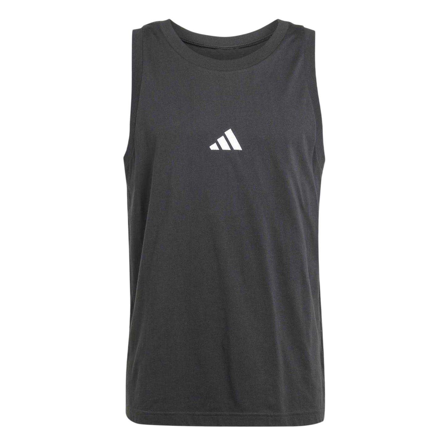 Black - Front - Adidas Mens Essentials Small Logo Tank Top
