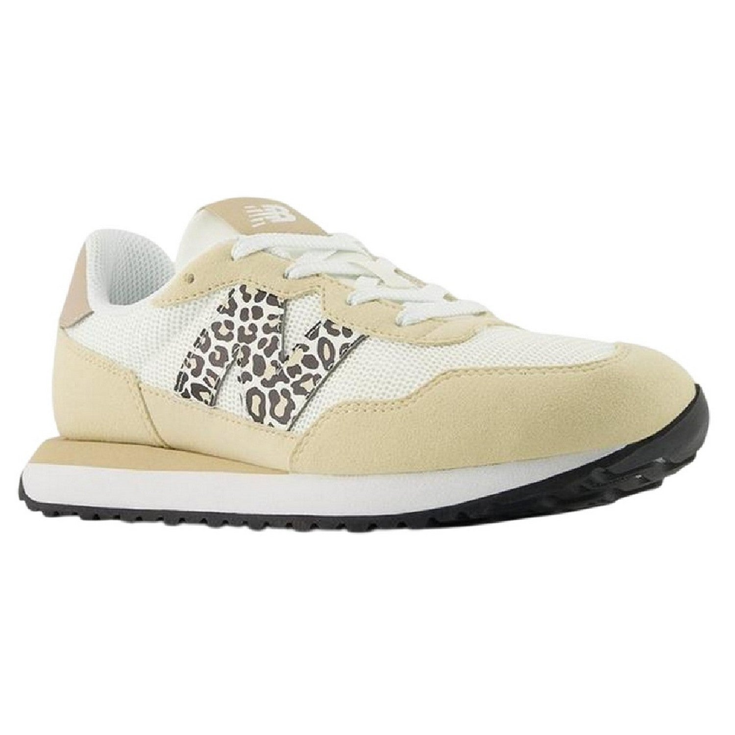 Sandstone - Front - New Balance Childrens-Kids 237 Leopard Print Trainers