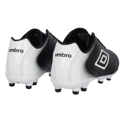 Black-White - Back - Umbro Womens-Ladies Calcio Firm Ground Football Boots