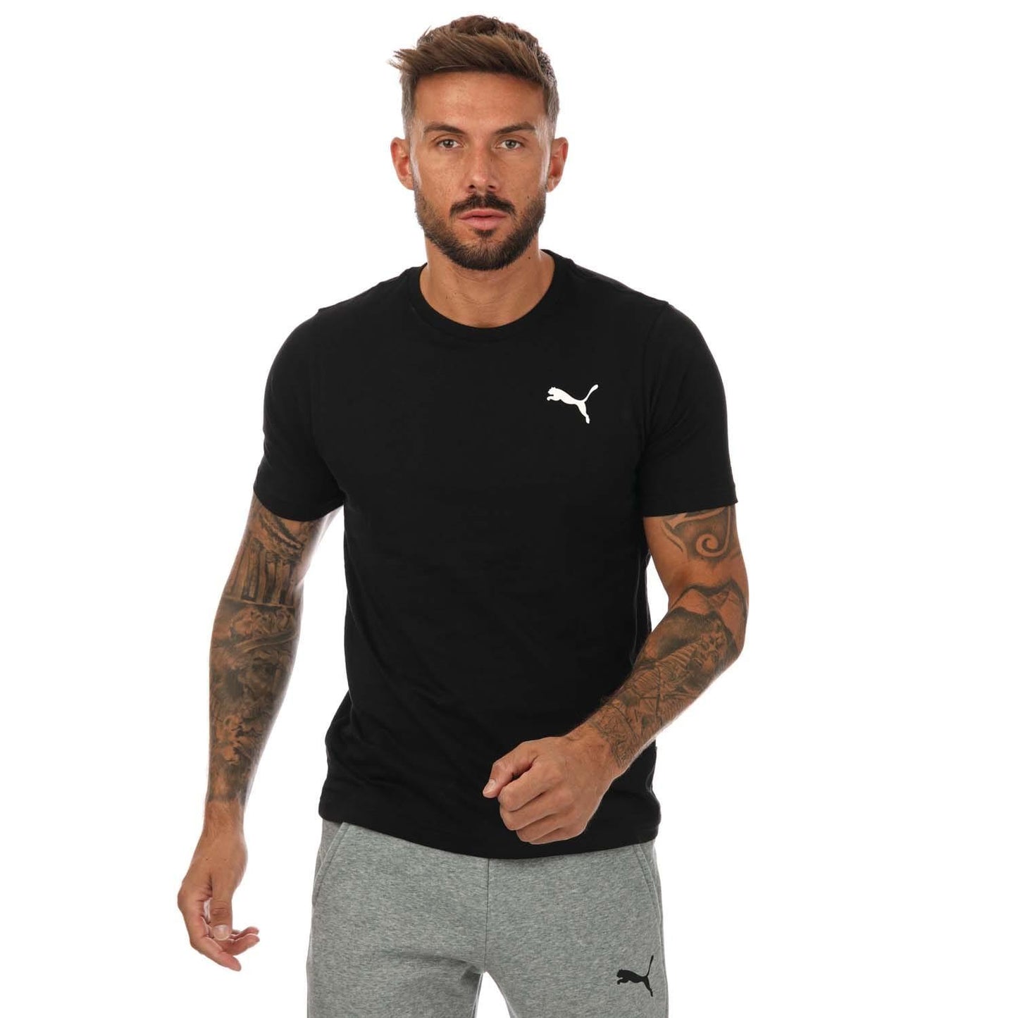 Black - Front - Puma Unisex Adult Small Logo T-Shirt