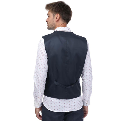 Blue - Back - Ted Baker Mens Formal Waistcoat