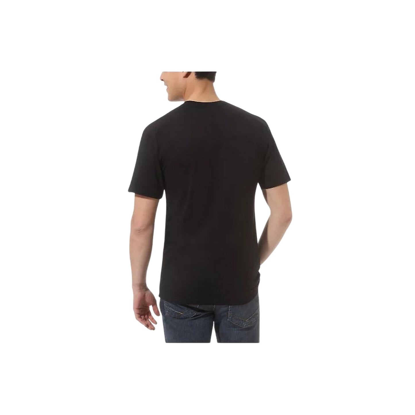 Black - Back - Vans Mens Logo Cotton T-Shirt
