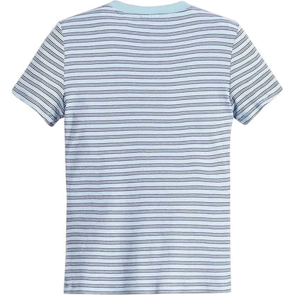 Blue - Back - Levis Womens-Ladies Housemark Striped Slim T-Shirt