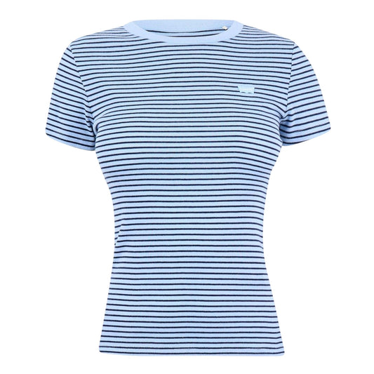 Blue - Front - Levis Womens-Ladies Housemark Striped Slim T-Shirt