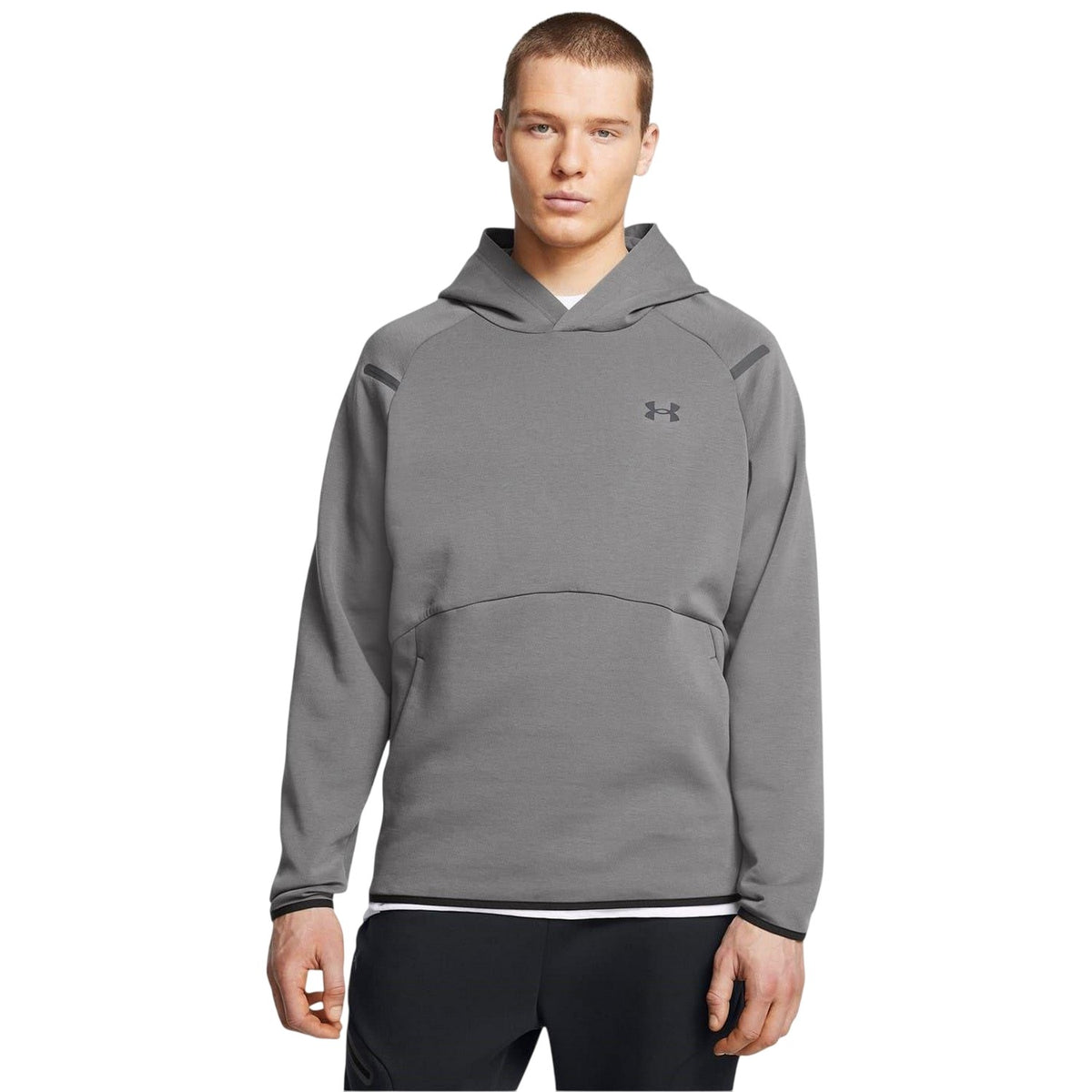 Grey - Side - Under Armour Mens Raglan Athletic Hoodie