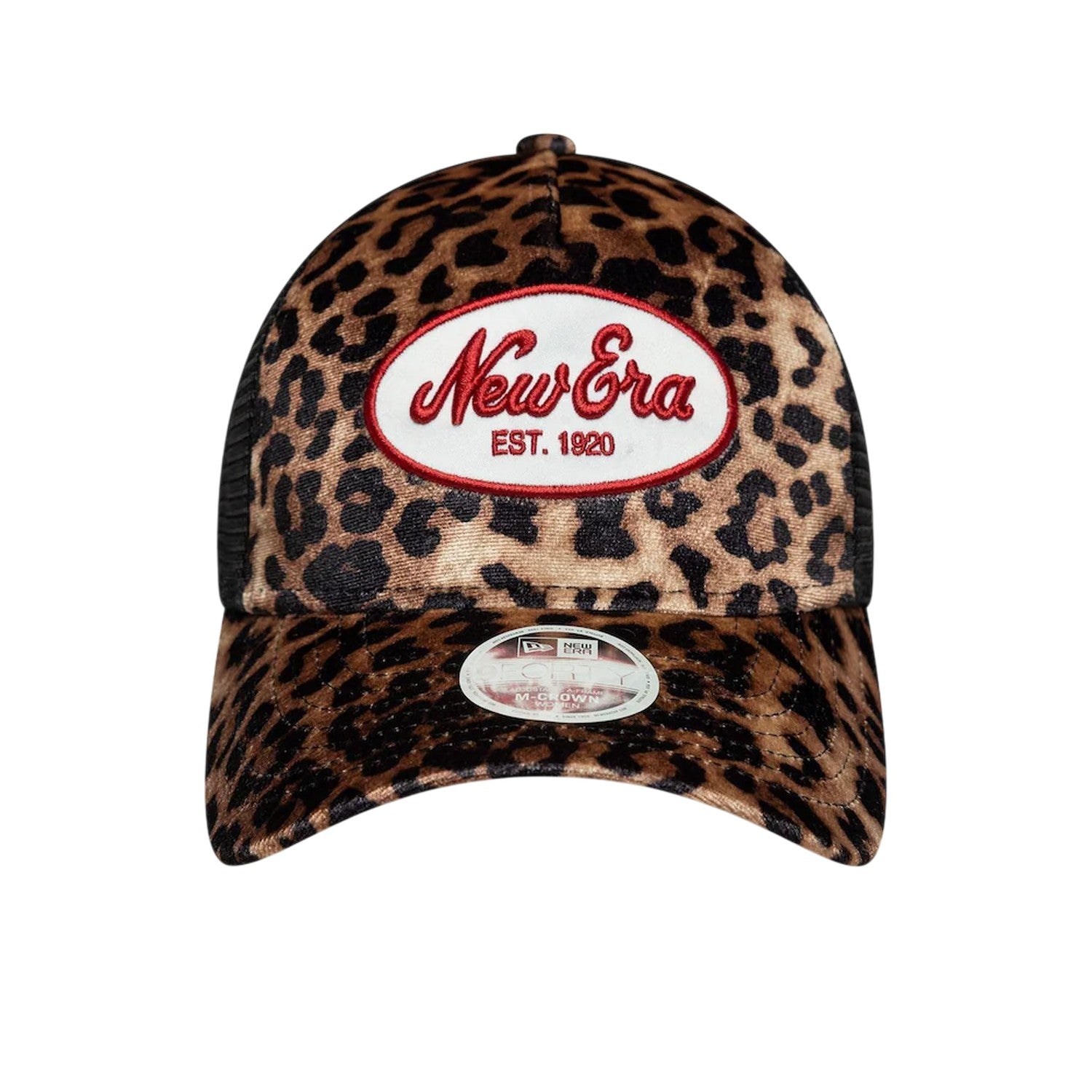 Black - Front - New Era Leopard Print Trucker Cap