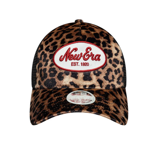 Black - Front - New Era Leopard Print Trucker Cap