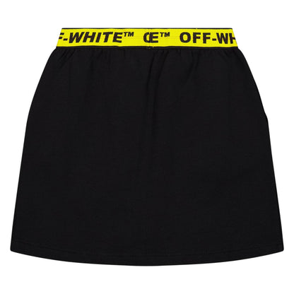 Black - Back - Off White Girls Logo Mini Skirt