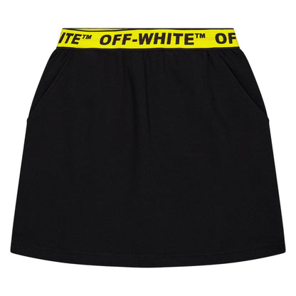 Black - Front - Off White Girls Logo Mini Skirt