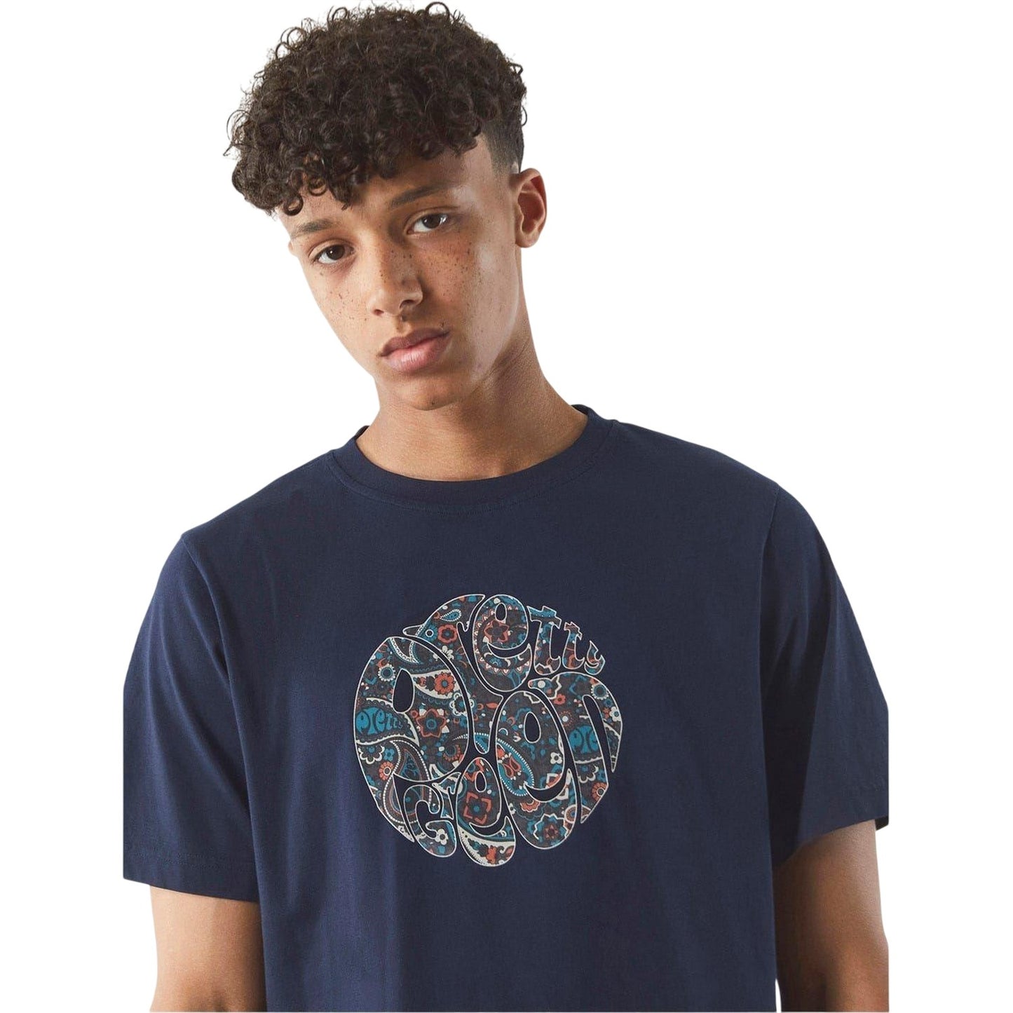 Navy - Back - Pretty Green Womens-Ladies Wonderwall Printed Regular T-Shirt
