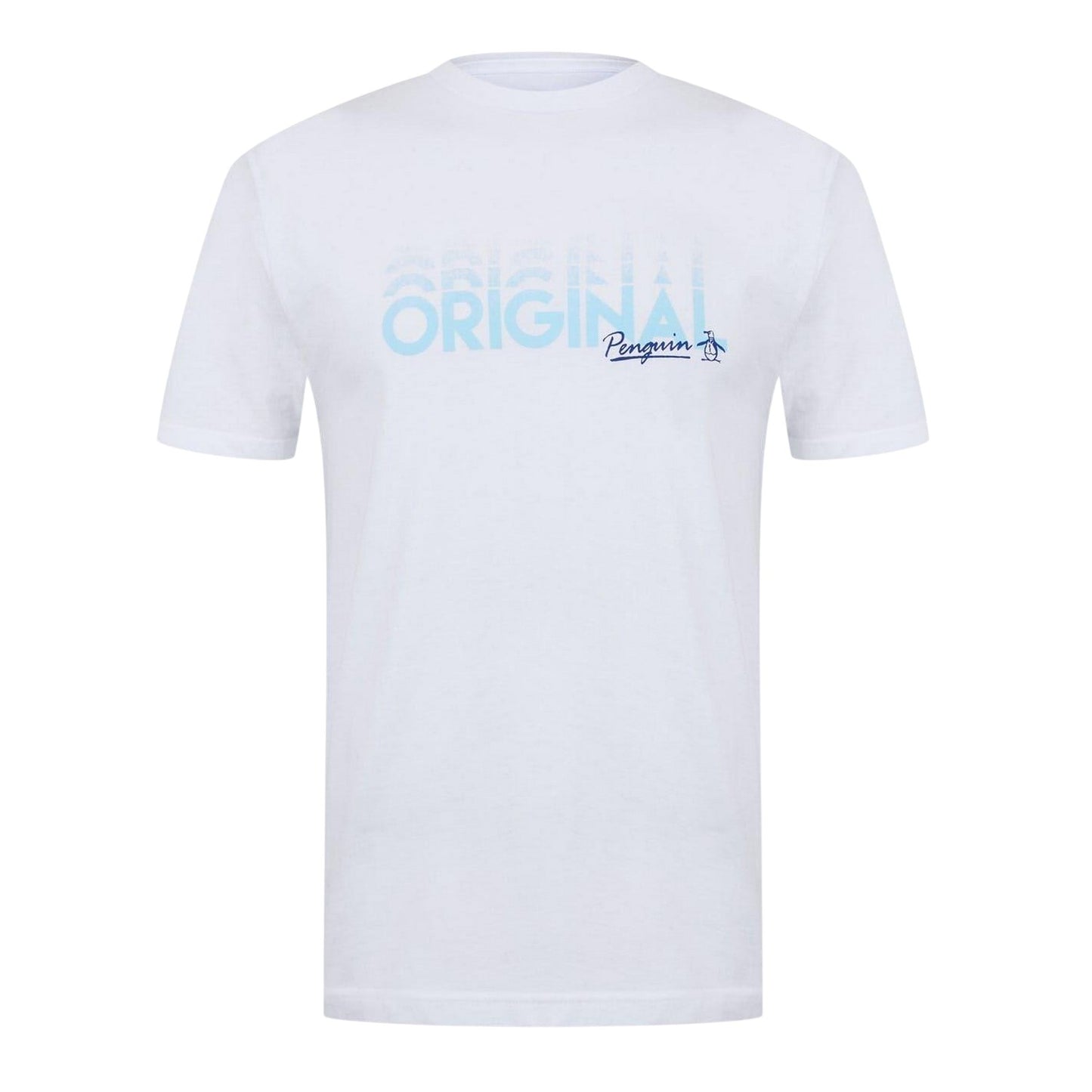 White - Front - Original Penguin Mens Lettering Crew Neck Regular T-Shirt