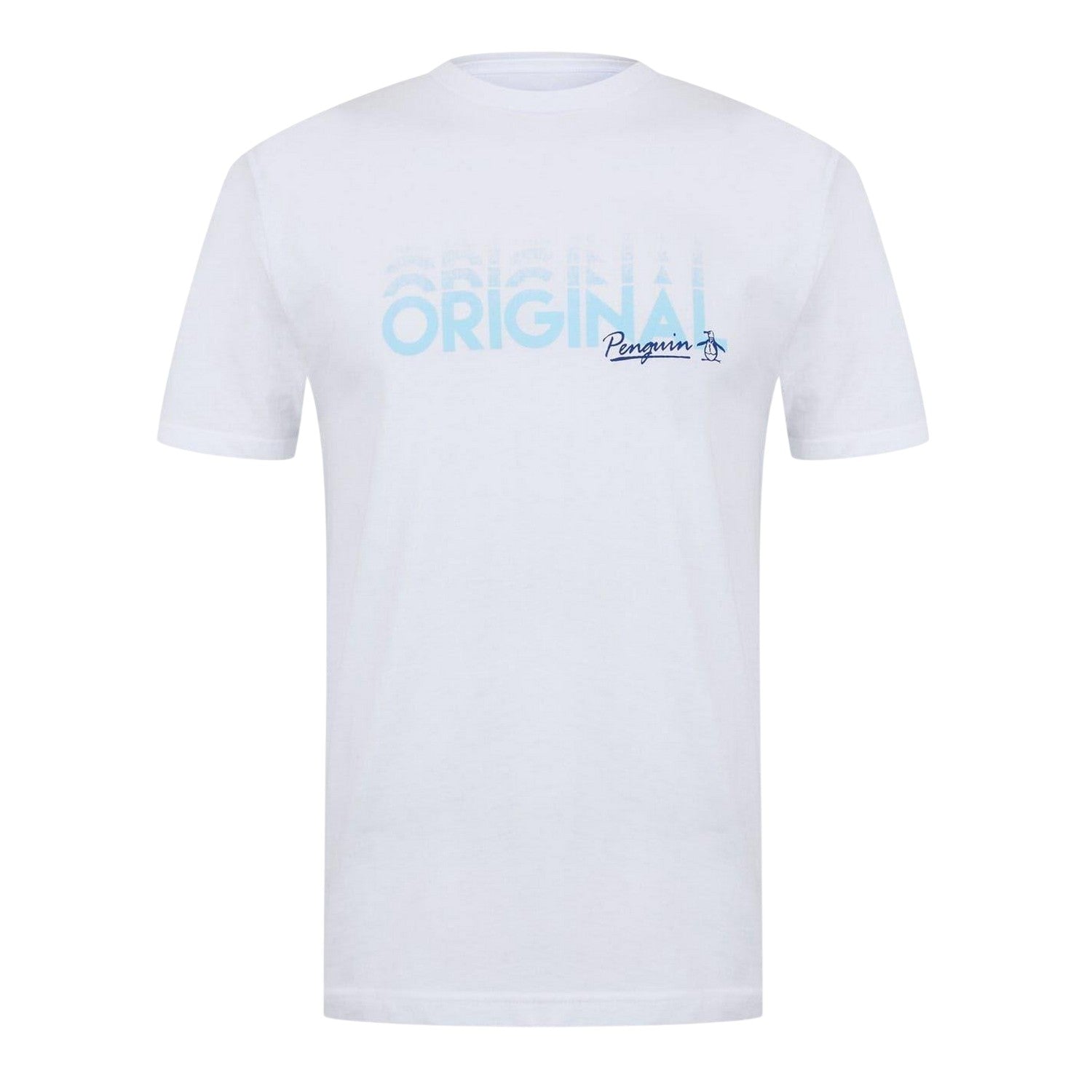 White - Front - Original Penguin Mens Lettering Crew Neck Regular T-Shirt