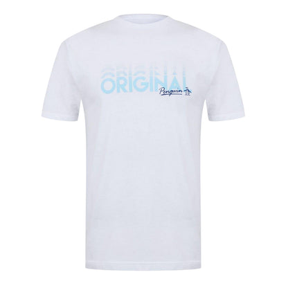 White - Front - Original Penguin Mens Lettering Crew Neck Regular T-Shirt