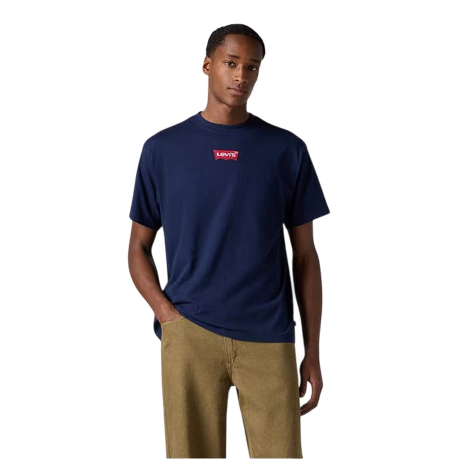 Navy - Side - Levis Mens Bold Logo Regular T-Shirt