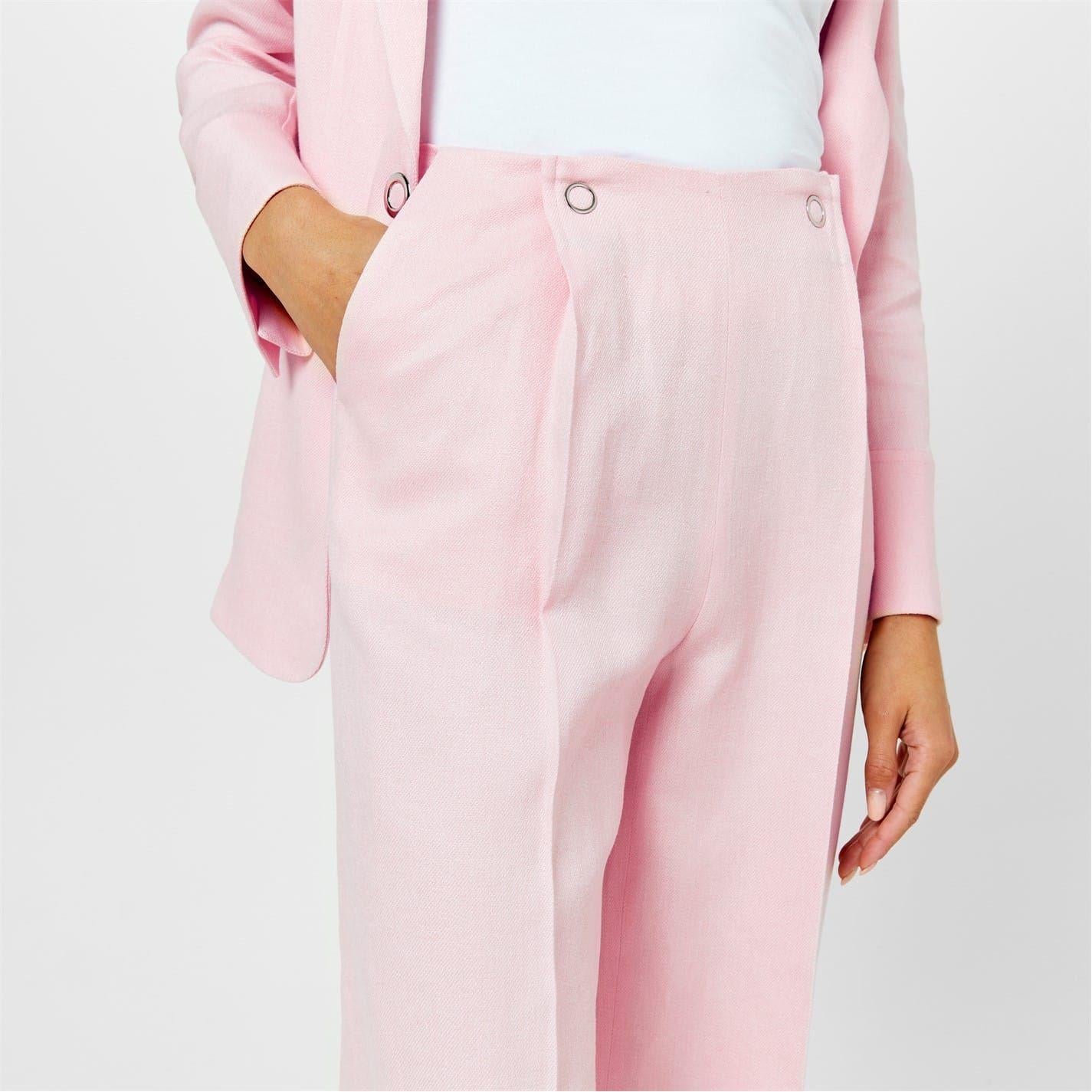 Light Pink - Pack Shot - Boss Womens-Ladies Tapito Knitted Tailored Trousers