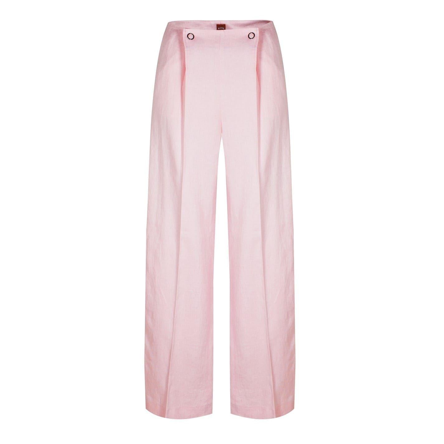 Light Pink - Front - Boss Womens-Ladies Tapito Knitted Tailored Trousers