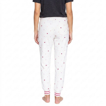 Off White - Back - PJ Salvage Womens-Ladies Heart Comfort Pyjama Bottoms