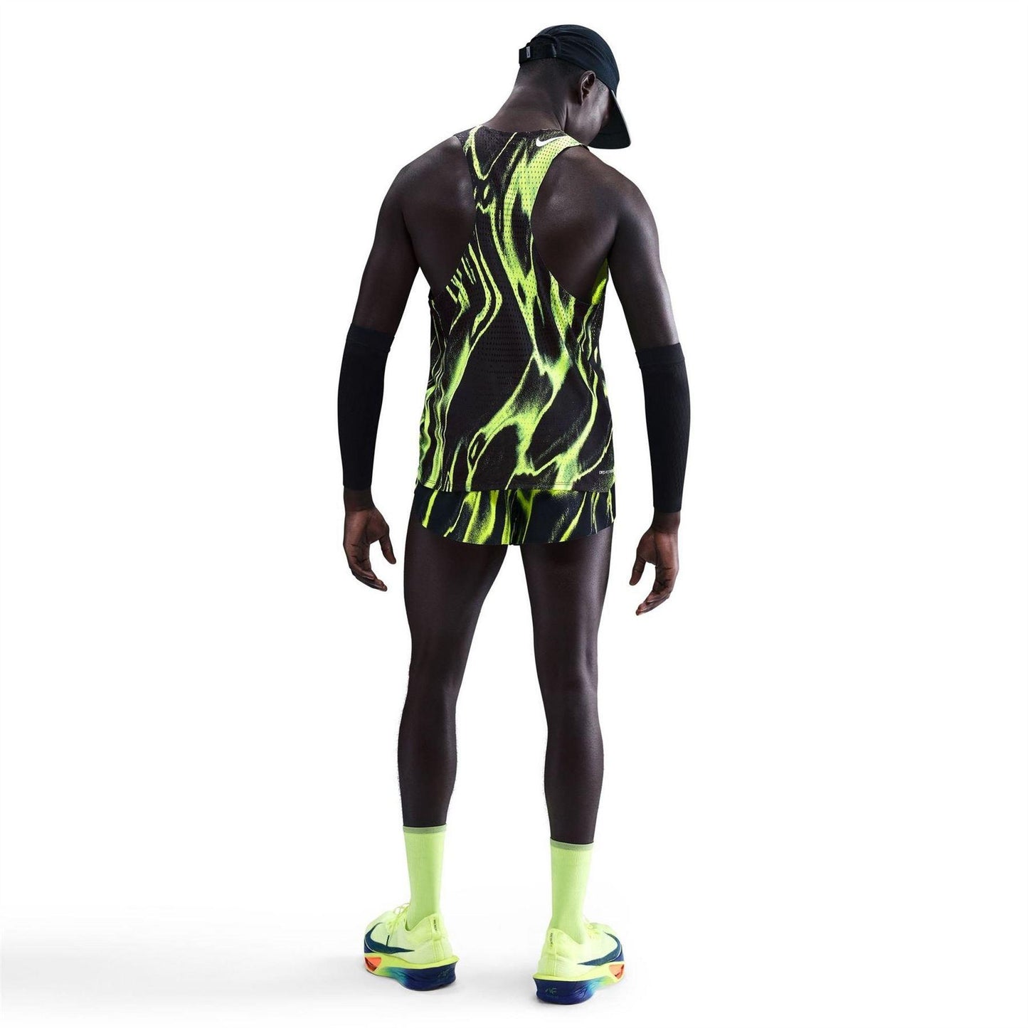 Volt-White - Back - Nike Mens Elite Dri-FIT Tank Top