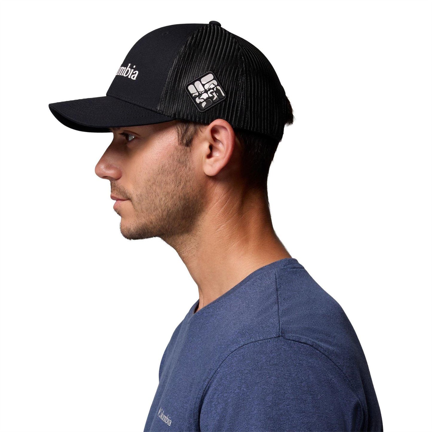 Black - Side - Columbia Mesh Trucker Cap