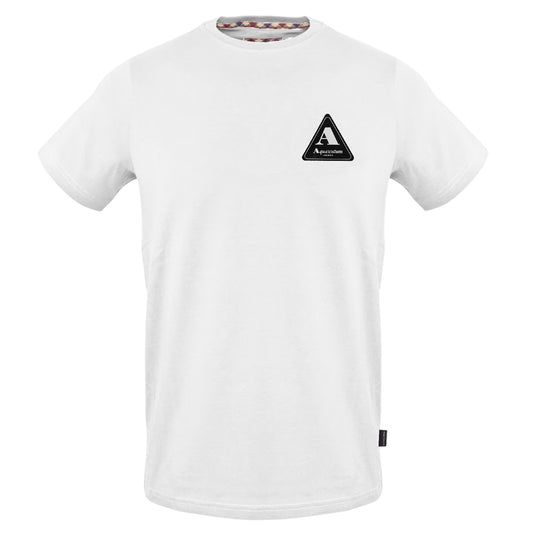 White - Front - Aquascutum Mens Patch Crew Neck T-Shirt