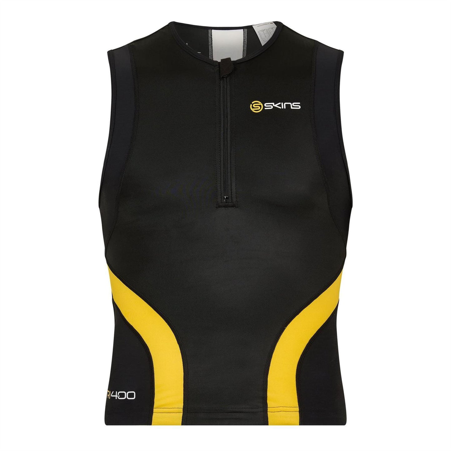 Black - Front - Skins Mens Tri 400 Triathlon T-Shirt