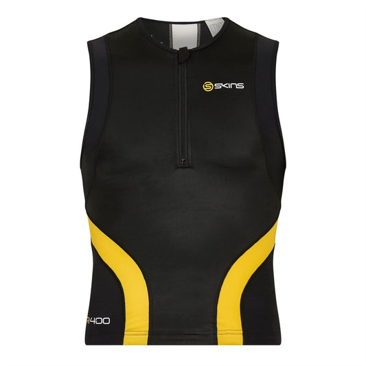 Black - Front - Skins Mens Tri 400 Triathlon T-Shirt