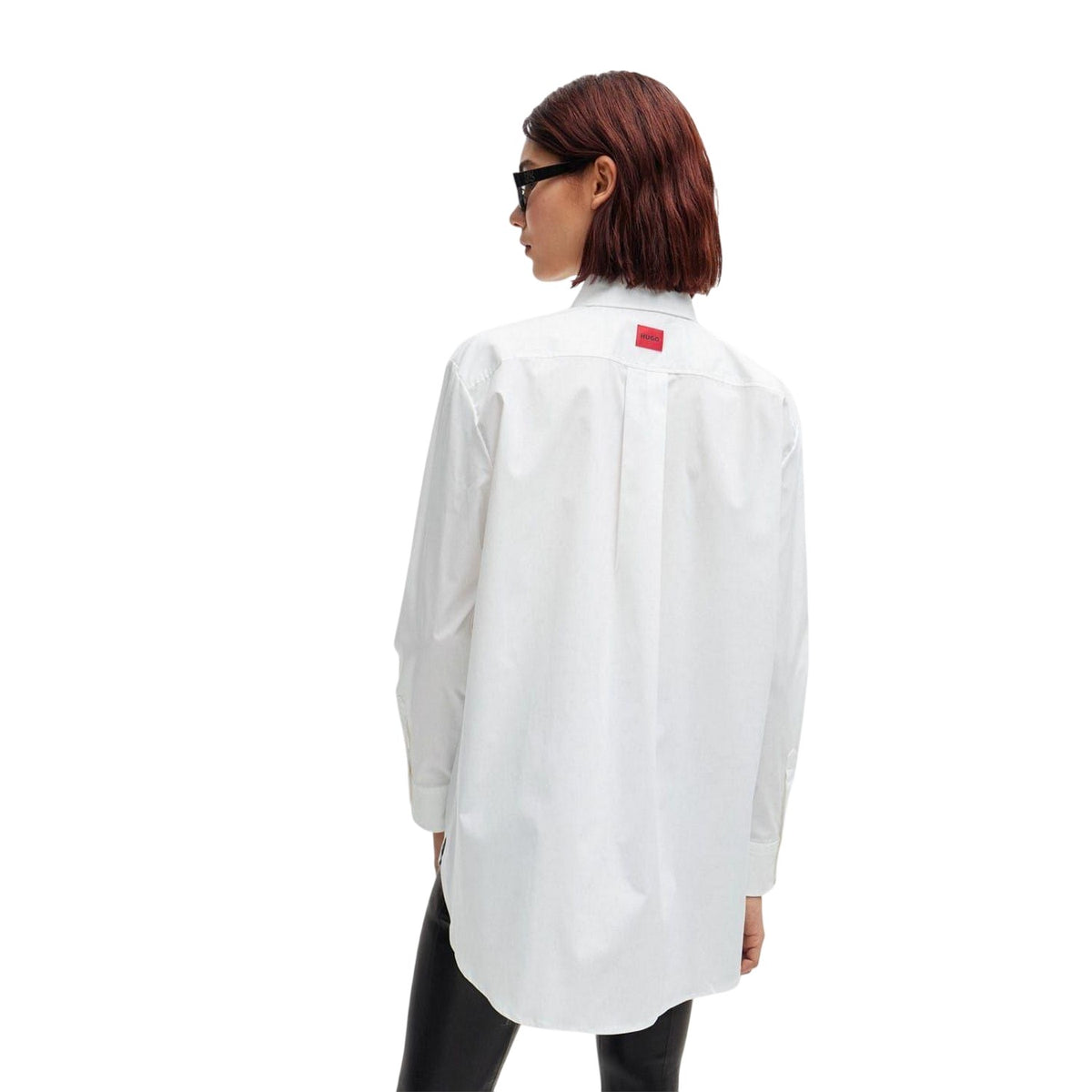White - Back - Hugo Boss Womens-Ladies Boyfriend Shirt