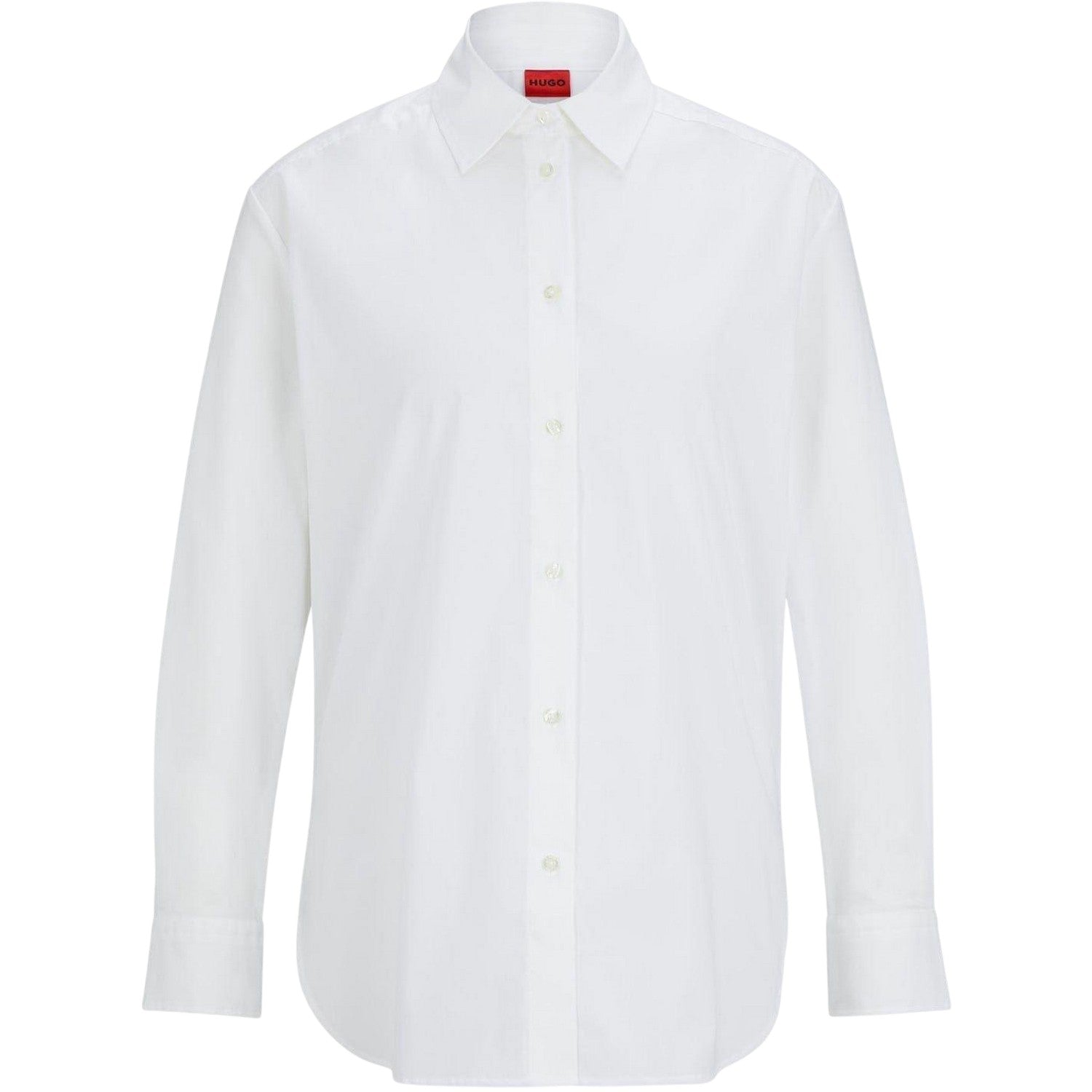 White - Front - Hugo Boss Womens-Ladies Boyfriend Shirt