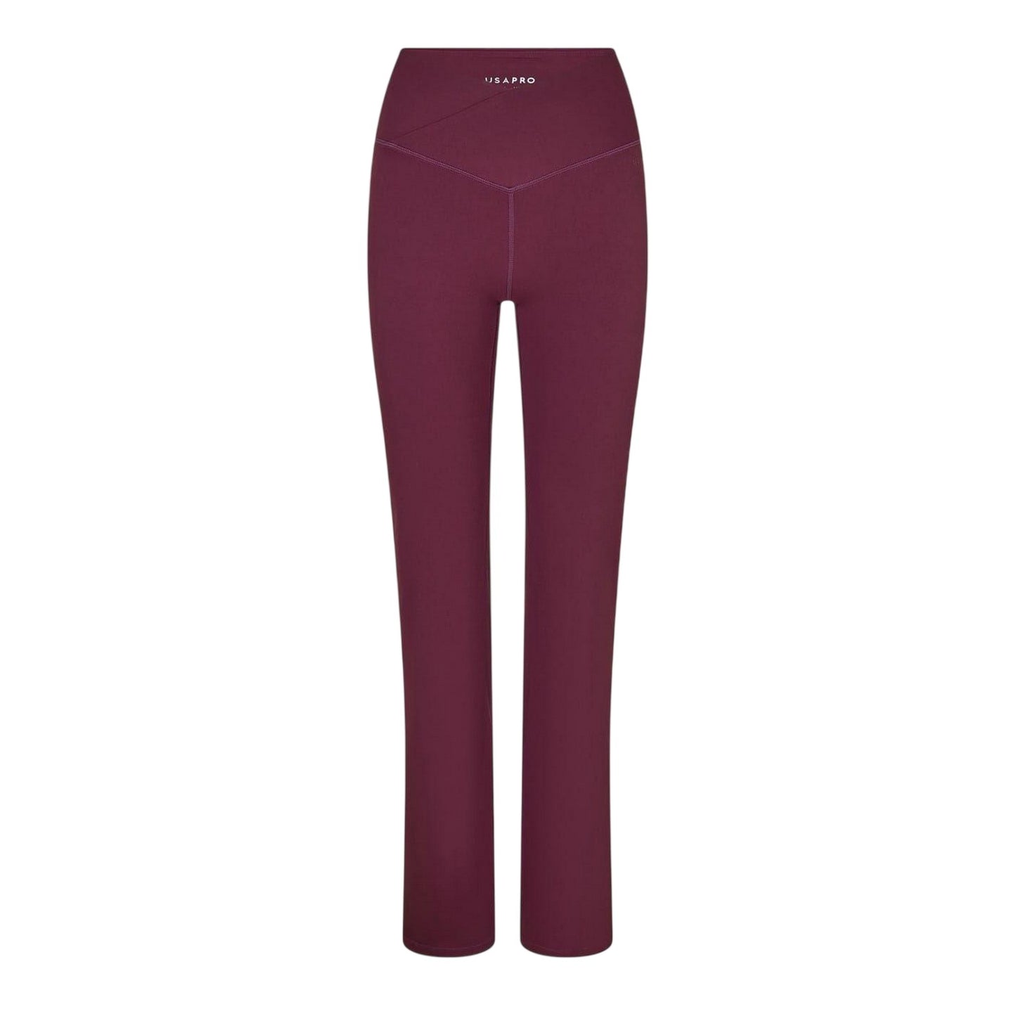 Dark Cherry - Front - USA Pro Womens-Ladies Flared Leggings