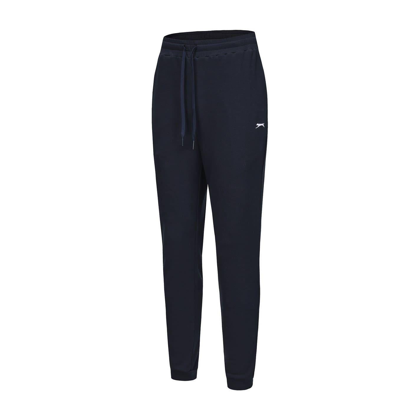 Navy - Side - Slazenger Womens-Ladies Interlock Jogging Bottoms
