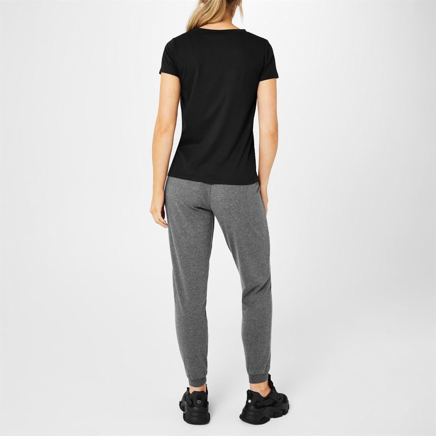 Charcoal Marl - Side - Slazenger Womens-Ladies Interlock Jogging Bottoms