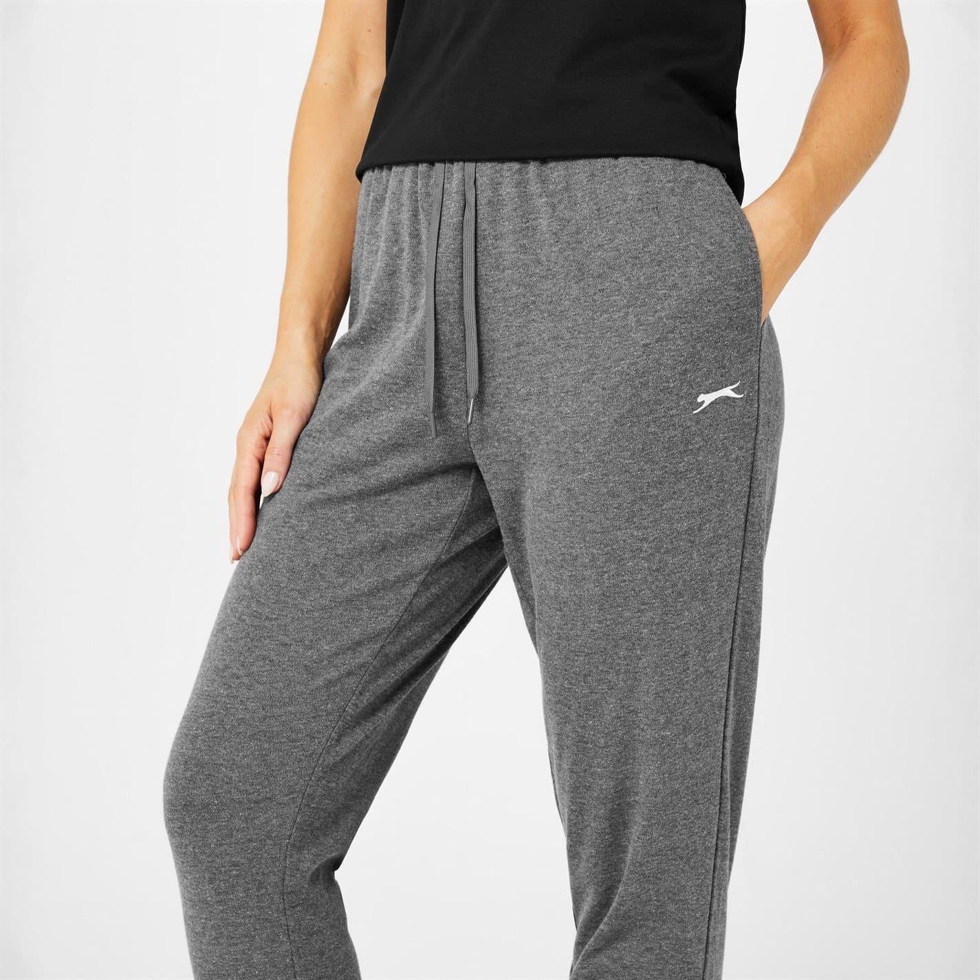 Charcoal Marl - Lifestyle - Slazenger Womens-Ladies Interlock Jogging Bottoms