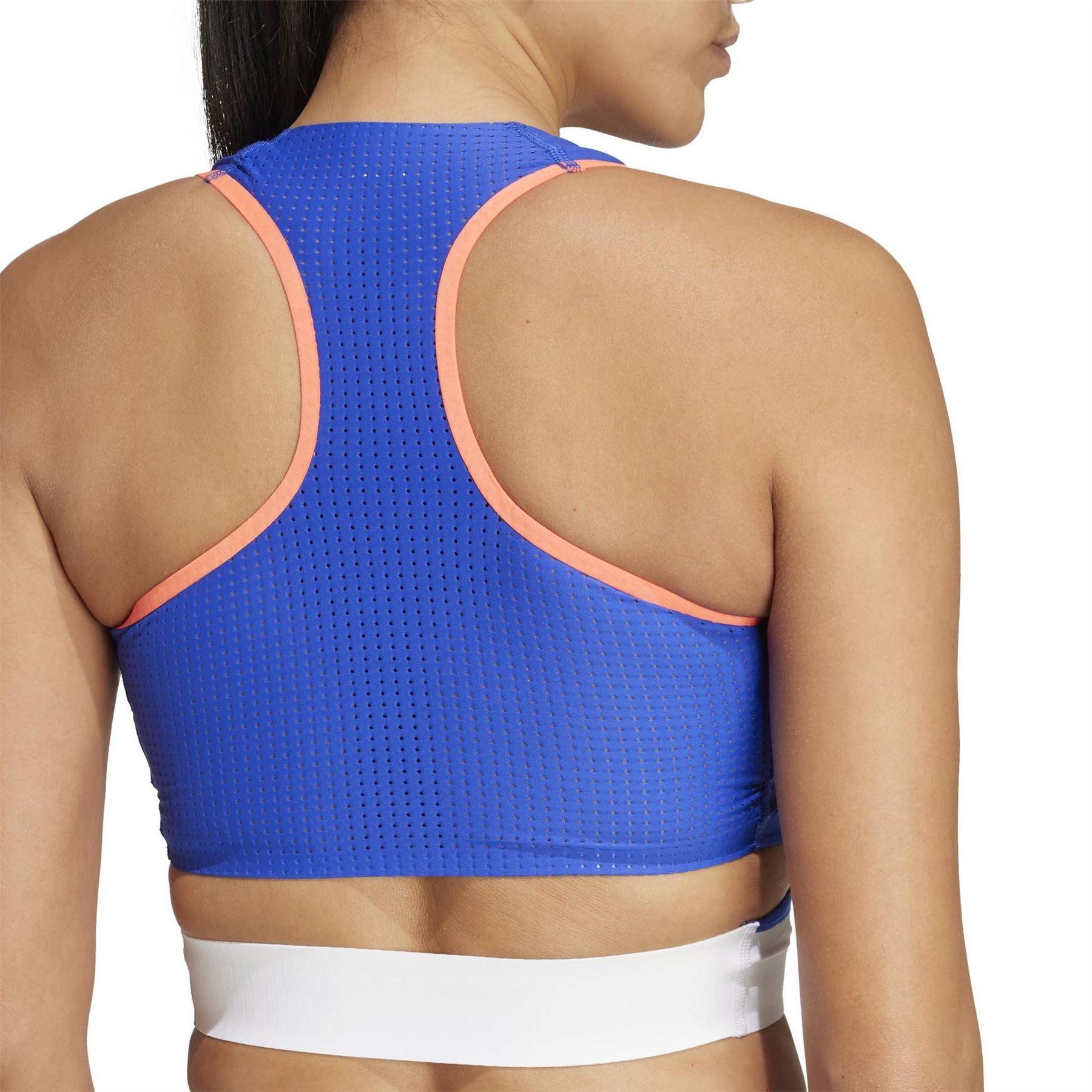 Lucid Blue - Back - Adidas Womens-Ladies France Cropped Vest Top