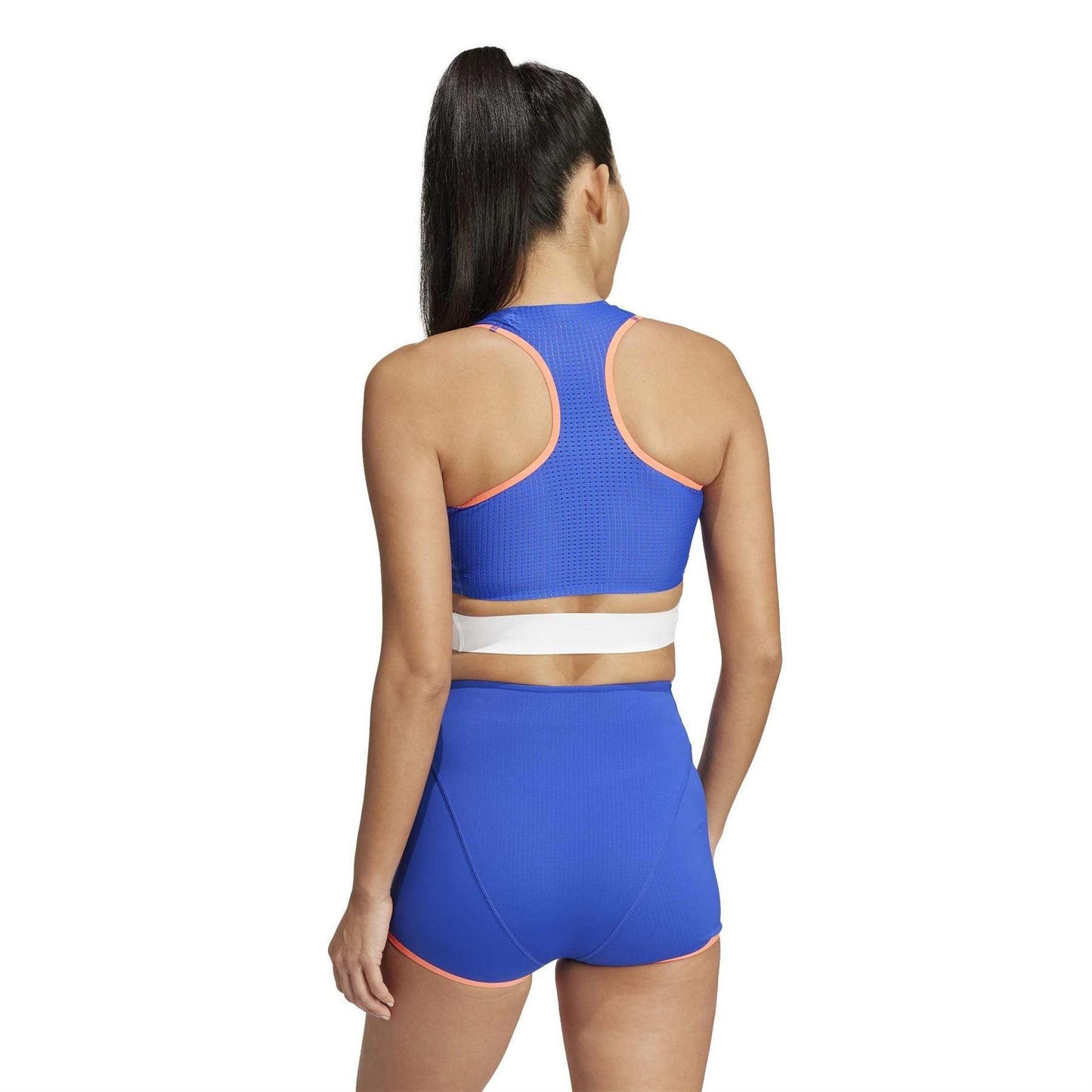 Lucid Blue - Pack Shot - Adidas Womens-Ladies France Cropped Vest Top