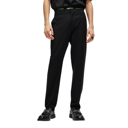 Black - Side - Hugo Mens Extra-Slim Trousers