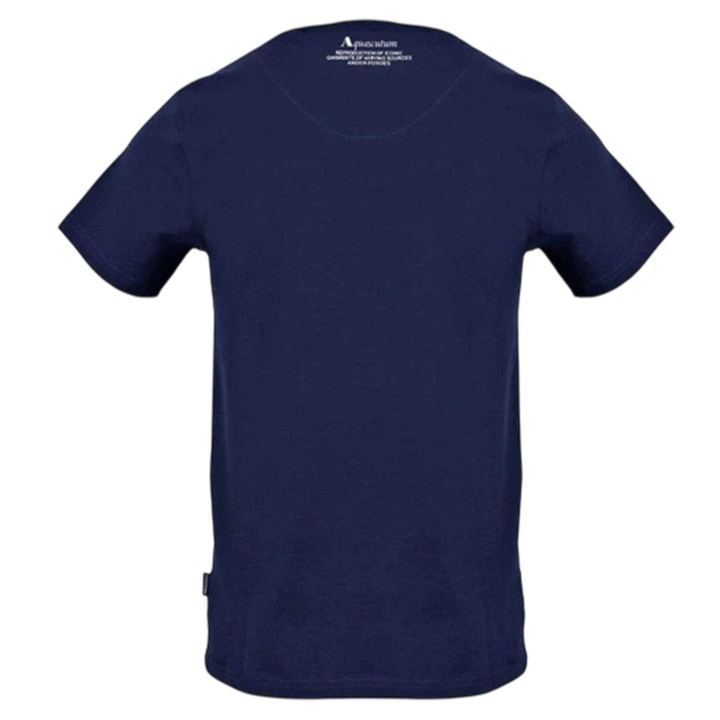 Navy - Back - Aquascutum Mens Shield Aldis Large Logo T-Shirt