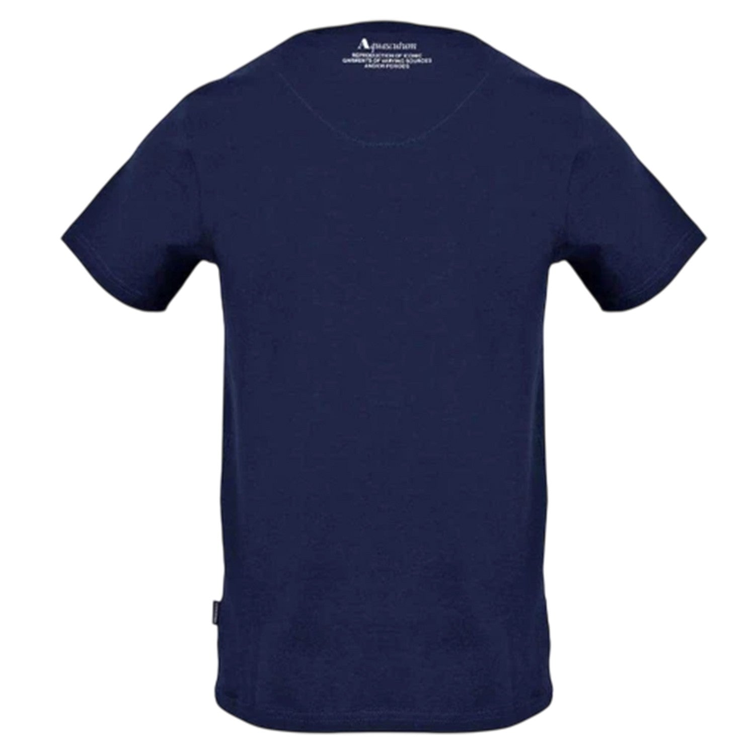 Navy - Back - Aquascutum Mens Shield Aldis Large Logo T-Shirt