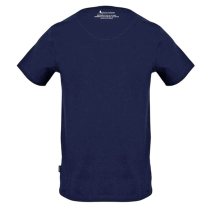 Navy - Back - Aquascutum Mens Shield Aldis Large Logo T-Shirt