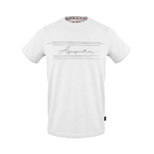 White - Front - Aquascutum Mens Script Crew Neck T-Shirt