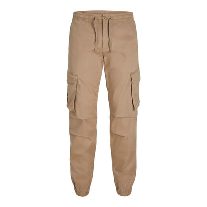 Brown - Front - Jack And Jones Mens Plain Cargo Trousers