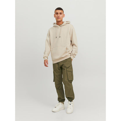 Olive Night - Back - Jack And Jones Mens Plain Cargo Trousers