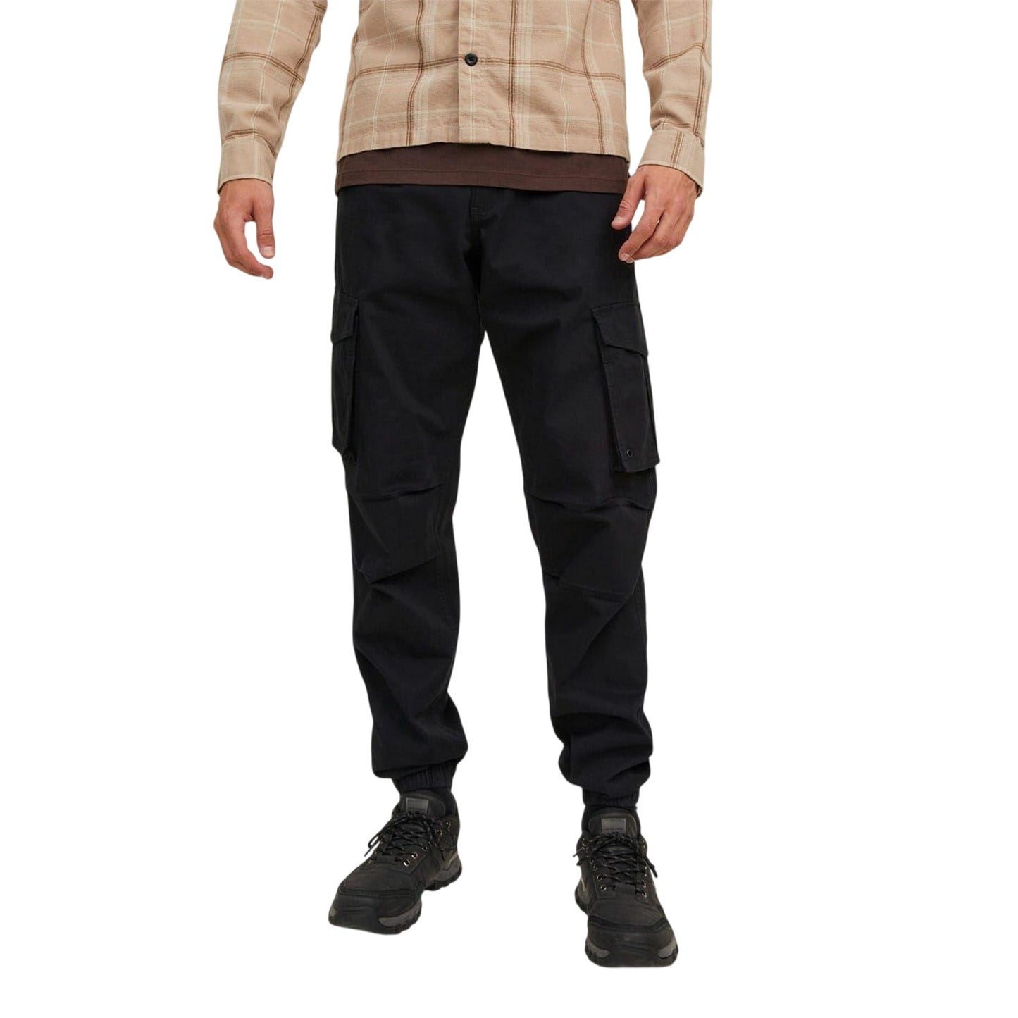 Black - Front - Jack And Jones Mens Plain Cargo Trousers