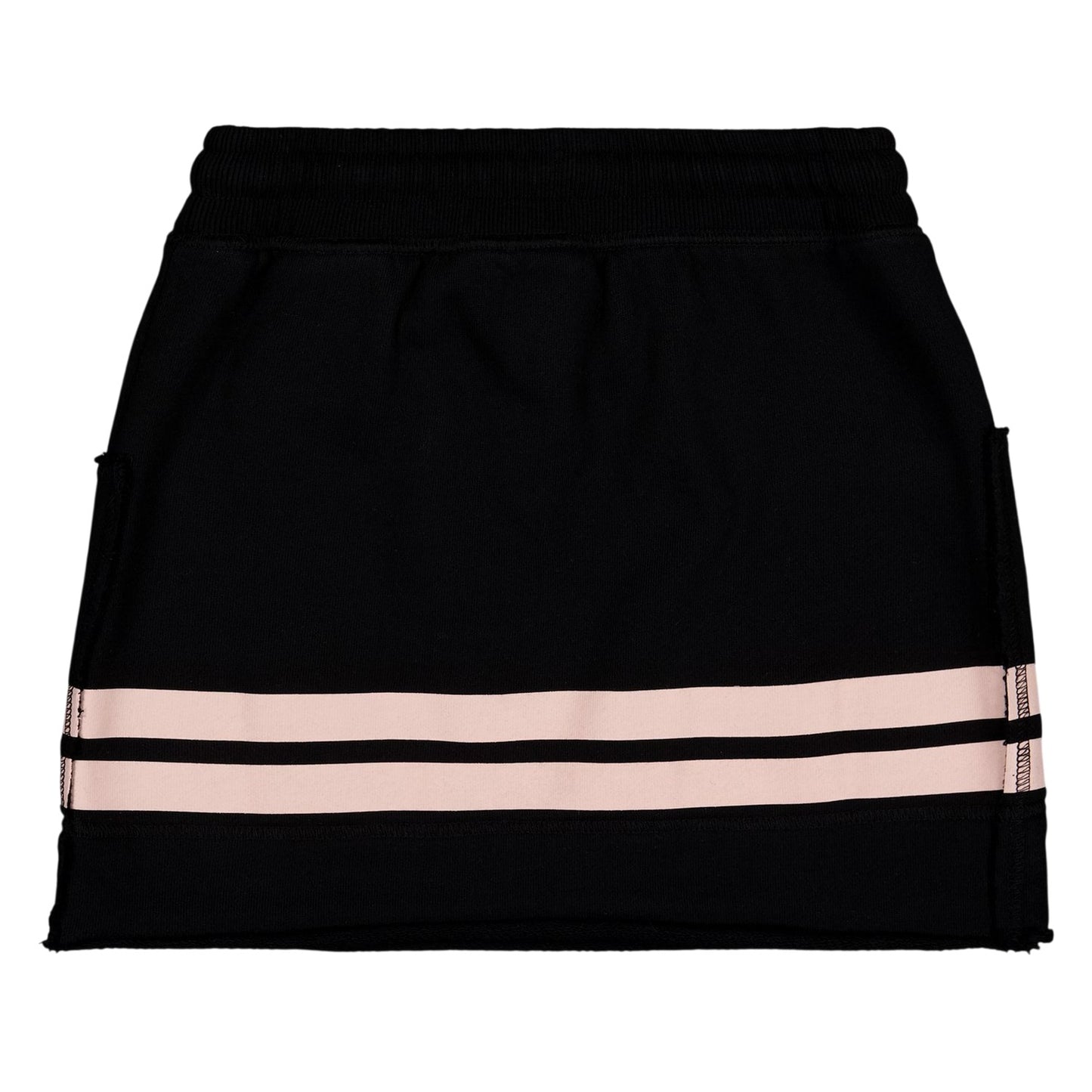 Black-Pink - Back - Off White Girls Stripe Detail A-line Mini Skirt