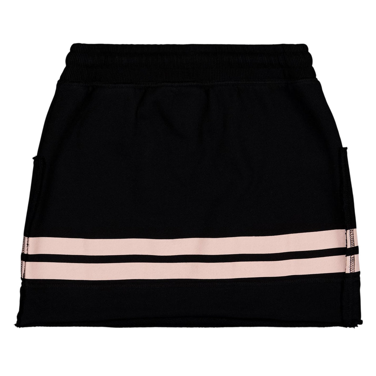 Black-Pink - Back - Off White Girls Stripe Detail A-line Mini Skirt