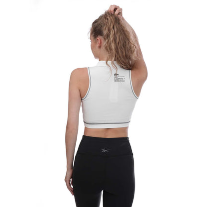White - Back - Lacoste Womens-Ladies Polo Sports Bra