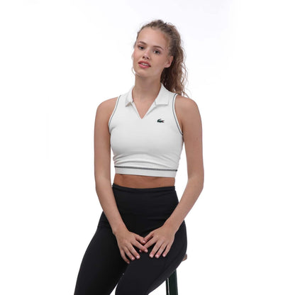 White - Lifestyle - Lacoste Womens-Ladies Polo Sports Bra