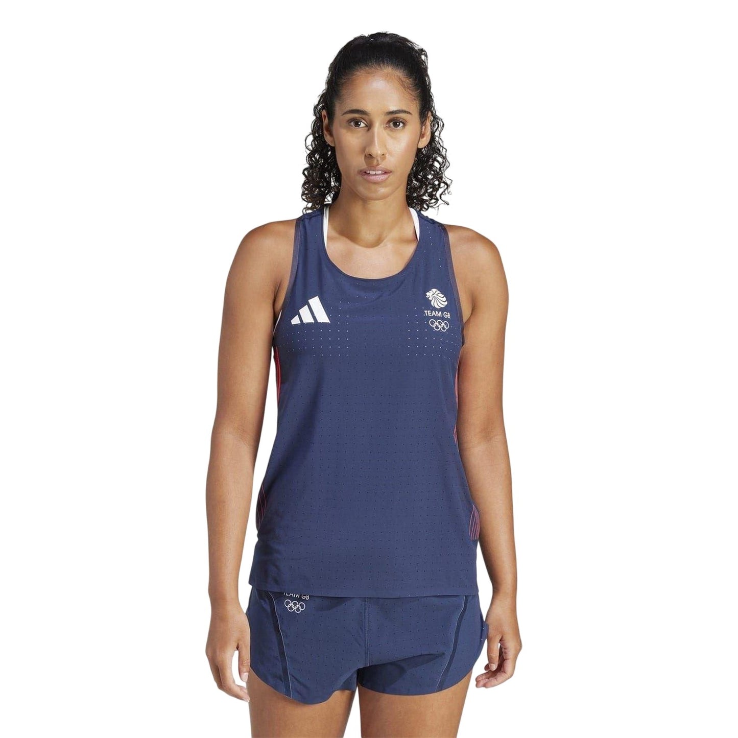 Legend Ink - Side - Adidas Womens-Ladies Adizero Team GB Running Tank Top
