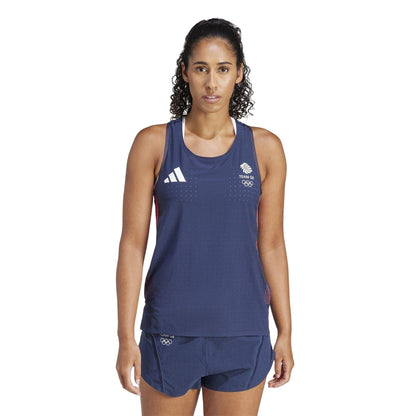 Legend Ink - Side - Adidas Womens-Ladies Adizero Team GB Running Tank Top